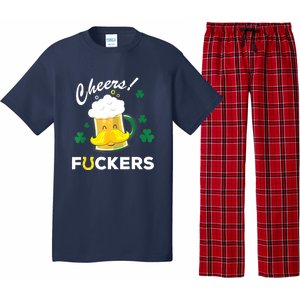 St Patricks Day Funny Cheers Fuckers Bang Beer Irish 4leaf Gift Pajama Set