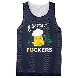 St Patricks Day Funny Cheers Fuckers Bang Beer Irish 4leaf Gift Mesh Reversible Basketball Jersey Tank