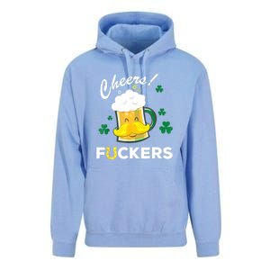 St Patricks Day Funny Cheers Fuckers Bang Beer Irish 4leaf Gift Unisex Surf Hoodie