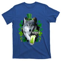 St Patrick's Day Irish Saint Patrick Shamrock White Wolf Gift T-Shirt