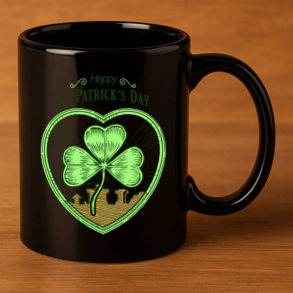 St Patricks Day Irishamerican Tradition Shamrock Gift 11oz C Handle Ceramic Mug