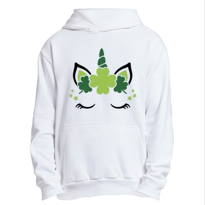 St Patrick's Day Clover Lucky Unicorn Urban Pullover Hoodie