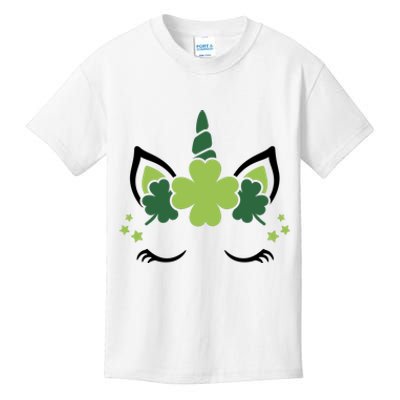 St Patrick's Day Clover Lucky Unicorn Kids T-Shirt