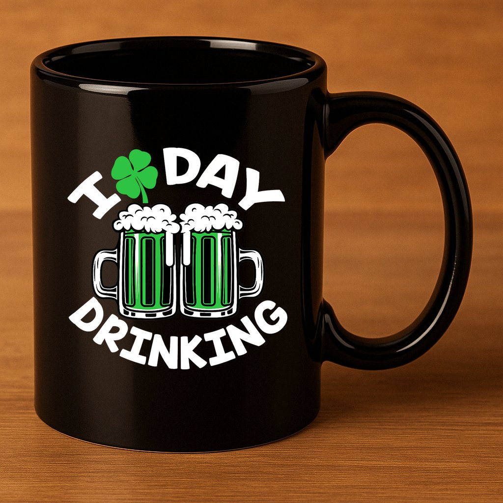 St Patricks Day I Love Day Drinking Funny Gifts Beer Lover 11oz C Handle Ceramic Mug
