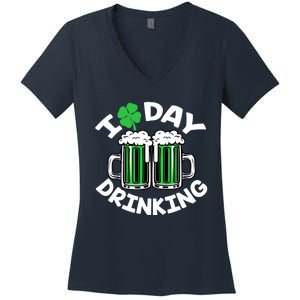 St Patricks Day I Love Day Drinking Funny Gifts Beer Lover Women's V-Neck T-Shirt