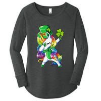 St Patricks Day Dabbing Unicorn Leprechaun Lepricorn Women's Perfect Tri Tunic Long Sleeve Shirt