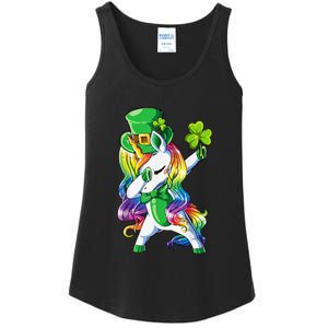 St Patricks Day Dabbing Unicorn Leprechaun Lepricorn Ladies Essential Tank