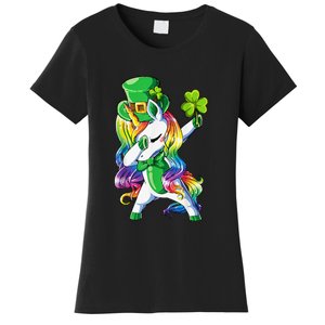 St Patricks Day Dabbing Unicorn Leprechaun Lepricorn Women's T-Shirt