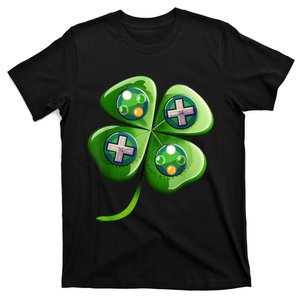 St Patricks Day Shamrock Video Gamer Gaming s Boys  T-Shirt