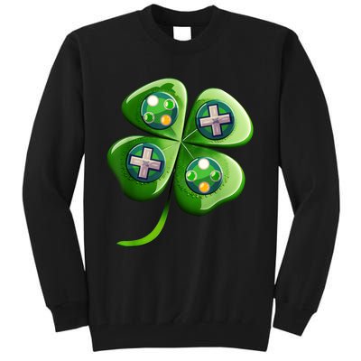 St Patricks Day Shamrock Video Gamer Gaming s Boys  Tall Sweatshirt