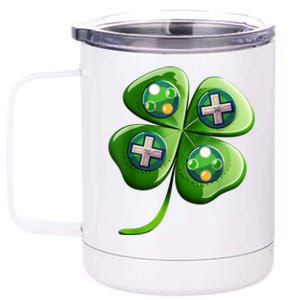 St Patricks Day Shamrock Video Gamer Gaming s Boys  12 oz Stainless Steel Tumbler Cup