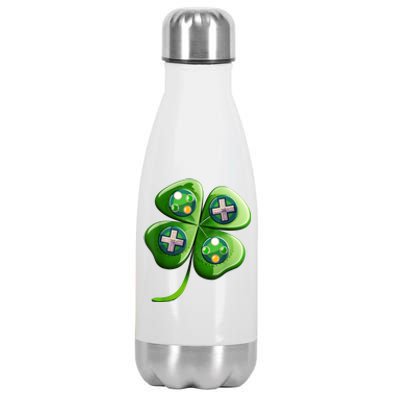 St Patricks Day Shamrock Video Gamer Gaming s Boys  Stainless Steel Insulated Water Bottle