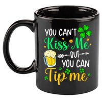 St Patrick's Day Lucky Shamrock Waitress Bartender Waiter Cute Gift 11oz C Handle Ceramic Mug