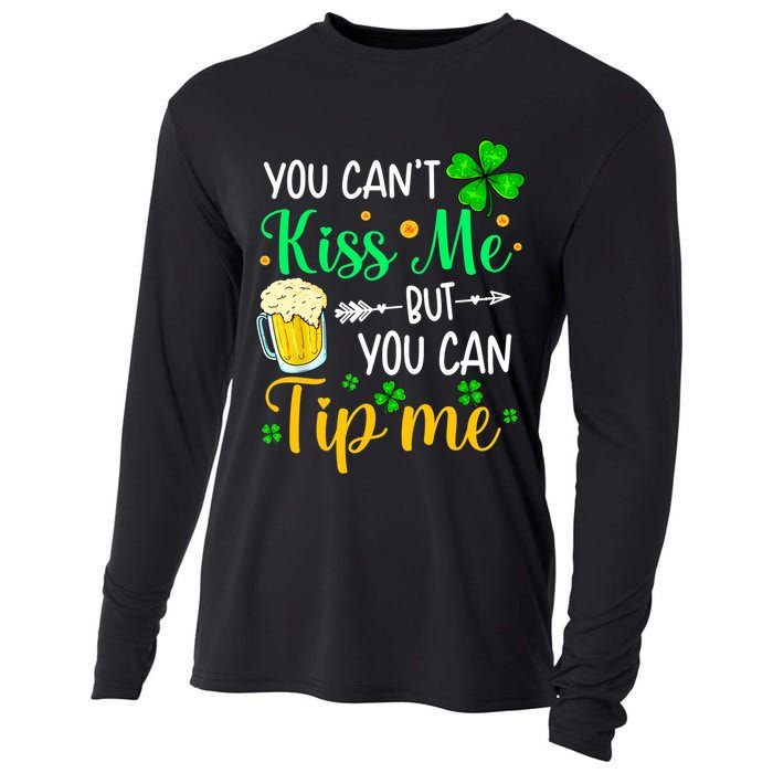 St Patrick's Day Lucky Shamrock Waitress Bartender Waiter Cute Gift Cooling Performance Long Sleeve Crew