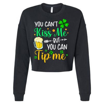 St Patrick's Day Lucky Shamrock Waitress Bartender Waiter Cute Gift Cropped Pullover Crew