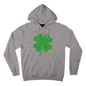 St Patricks Day Distressed Four Leaf Clover Shamrock Irish Premium Tall Hoodie