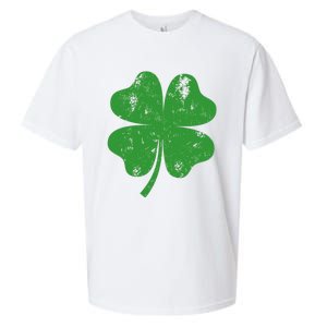 St Patricks Day Distressed Four Leaf Clover Shamrock Irish Premium Sueded Cloud Jersey T-Shirt