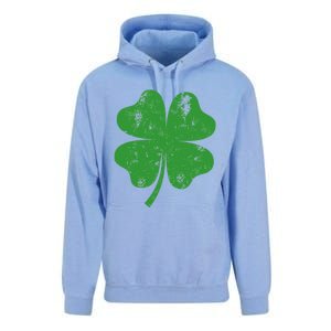 St Patricks Day Distressed Four Leaf Clover Shamrock Irish Premium Unisex Surf Hoodie