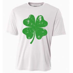 St Patricks Day Distressed Four Leaf Clover Shamrock Irish Premium Cooling Performance Crew T-Shirt