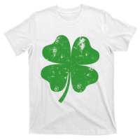 St Patricks Day Distressed Four Leaf Clover Shamrock Irish Premium T-Shirt