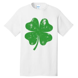 St Patricks Day Distressed Four Leaf Clover Shamrock Irish Premium Tall T-Shirt