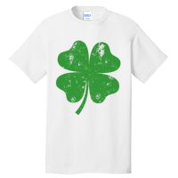 St Patricks Day Distressed Four Leaf Clover Shamrock Irish Premium Tall T-Shirt