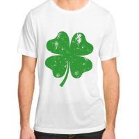 St Patricks Day Distressed Four Leaf Clover Shamrock Irish Premium Adult ChromaSoft Performance T-Shirt