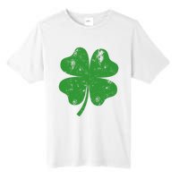 St Patricks Day Distressed Four Leaf Clover Shamrock Irish Premium Tall Fusion ChromaSoft Performance T-Shirt