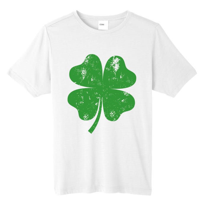 St Patricks Day Distressed Four Leaf Clover Shamrock Irish Premium Tall Fusion ChromaSoft Performance T-Shirt