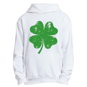 St Patricks Day Distressed Four Leaf Clover Shamrock Irish Premium Urban Pullover Hoodie