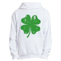 St Patricks Day Distressed Four Leaf Clover Shamrock Irish Premium Urban Pullover Hoodie