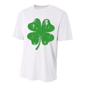 St Patricks Day Distressed Four Leaf Clover Shamrock Irish Premium Performance Sprint T-Shirt