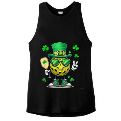 St. Patrick'S Day Lucky Pickleball Irish Shamrock Ladies PosiCharge Tri-Blend Wicking Tank