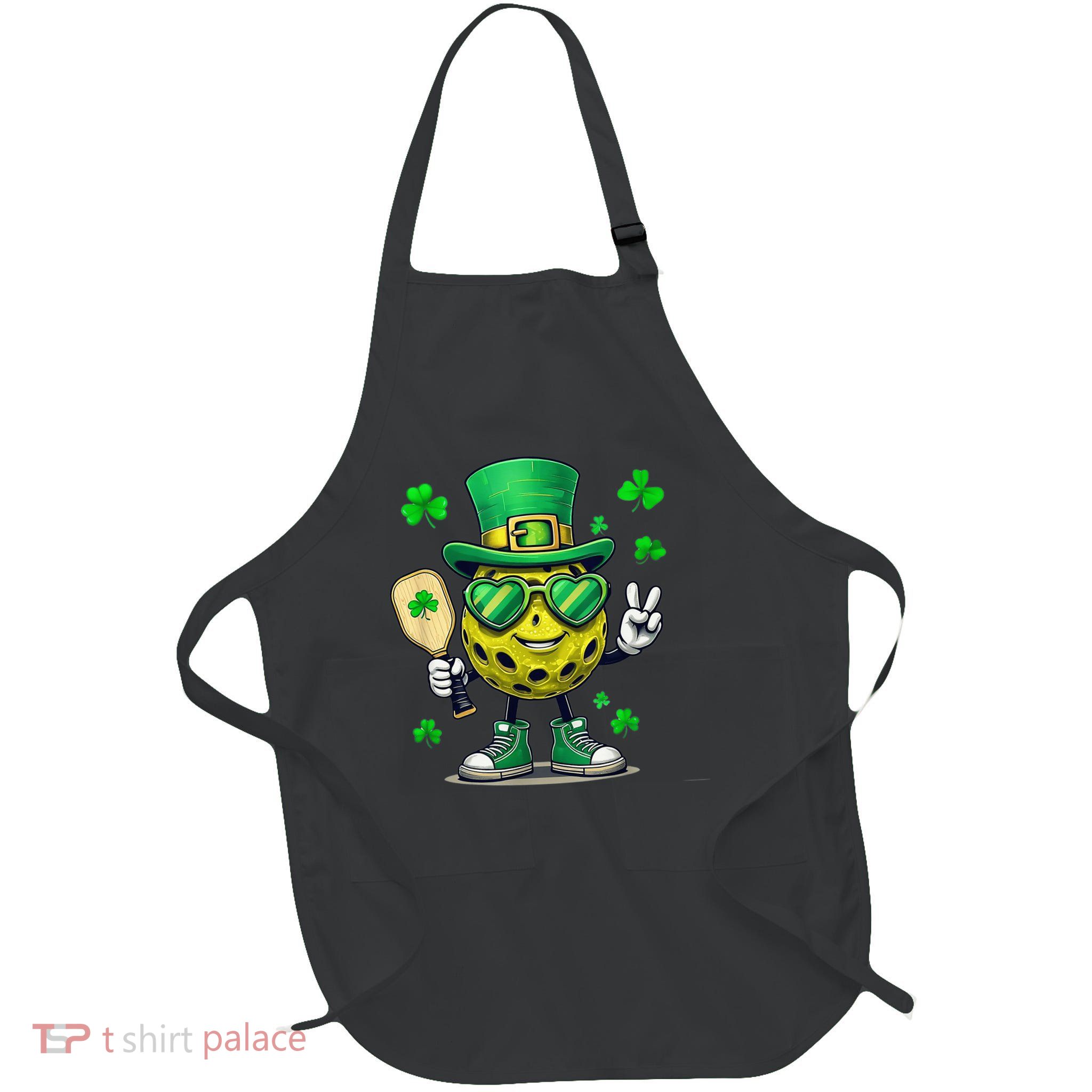 St. Patrick'S Day Lucky Pickleball Irish Shamrock Apron