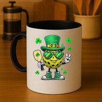 St. Patrick'S Day Lucky Pickleball Irish Shamrock Mug