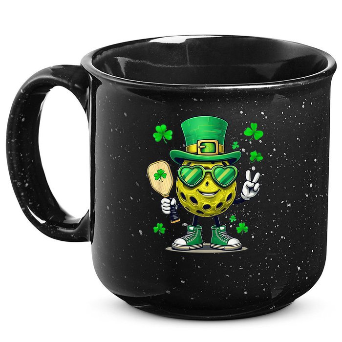St. Patrick'S Day Lucky Pickleball Irish Shamrock 15oz Campfire Ceramic Mug