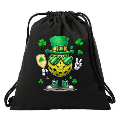 St. Patrick'S Day Lucky Pickleball Irish Shamrock Drawstring Bag