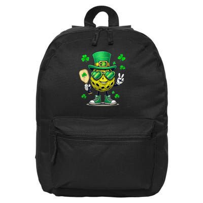 St. Patrick'S Day Lucky Pickleball Irish Shamrock 16 in Basic Backpack