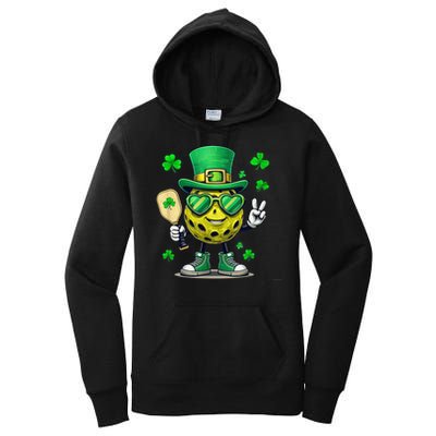 St. Patrick'S Day Lucky Pickleball Irish Shamrock Women's Pullover Hoodie
