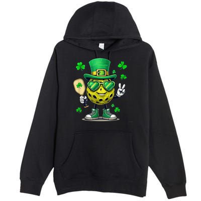 St. Patrick'S Day Lucky Pickleball Irish Shamrock Premium Pullover Hoodie