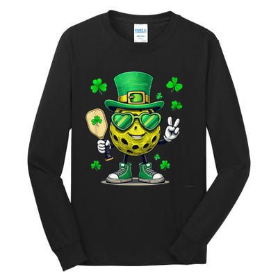 St. Patrick'S Day Lucky Pickleball Irish Shamrock Tall Long Sleeve T-Shirt