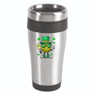 St. Patrick'S Day Lucky Pickleball Irish Shamrock 16oz Travel Tumbler