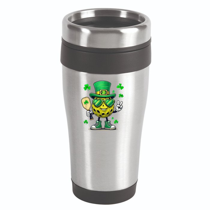 St. Patrick'S Day Lucky Pickleball Irish Shamrock 16oz Travel Tumbler