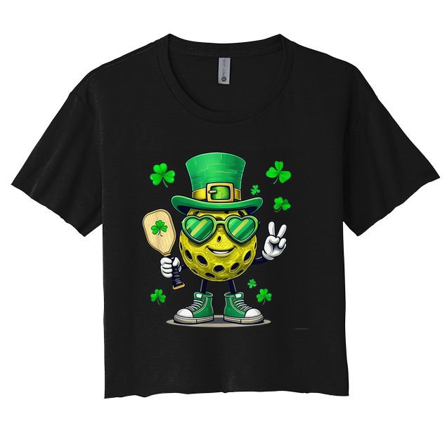 St. Patrick'S Day Lucky Pickleball Irish Shamrock Crop Top