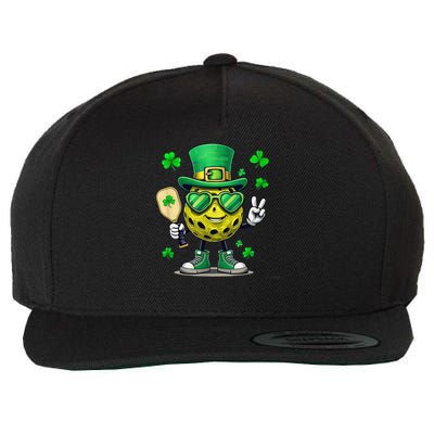 St. Patrick'S Day Lucky Pickleball Irish Shamrock Wool Snapback Cap