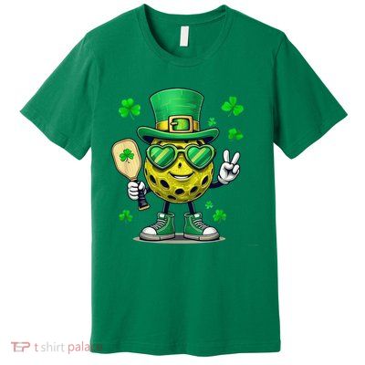 St. Patrick'S Day Lucky Pickleball Irish Shamrock Premium T-Shirt