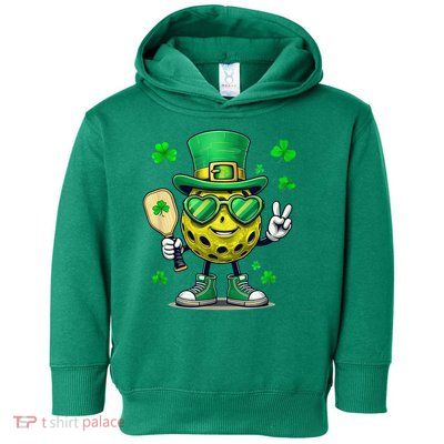 St. Patrick'S Day Lucky Pickleball Irish Shamrock Toddler Hoodie