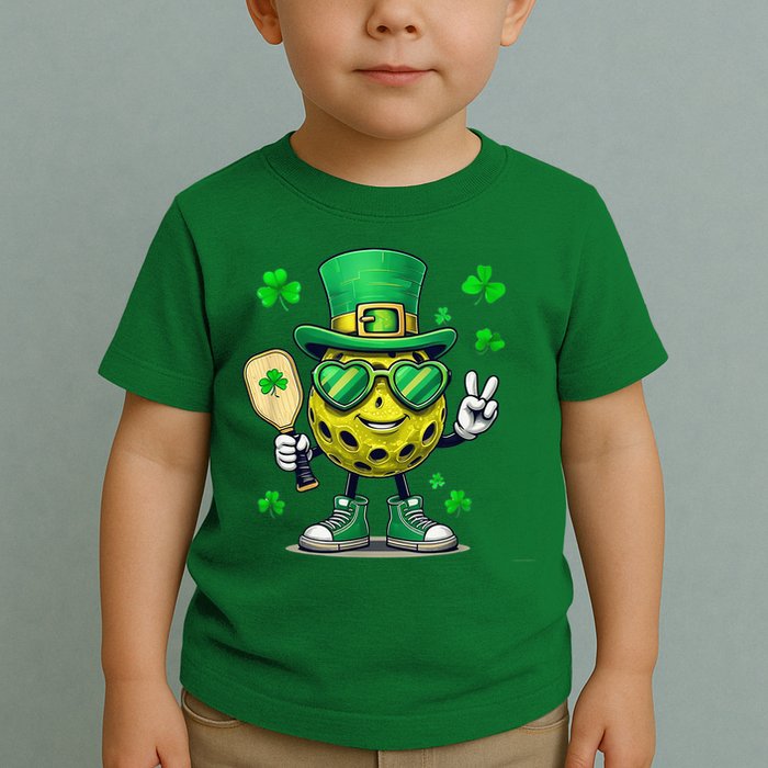 St. Patrick'S Day Lucky Pickleball Irish Shamrock Toddler T-Shirt