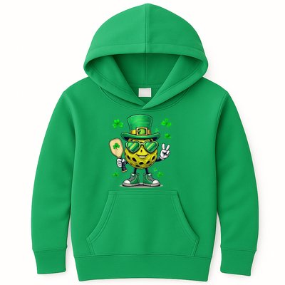St. Patrick'S Day Lucky Pickleball Irish Shamrock Kids Hoodie
