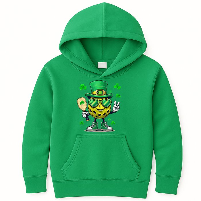 St. Patrick'S Day Lucky Pickleball Irish Shamrock Kids Hoodie